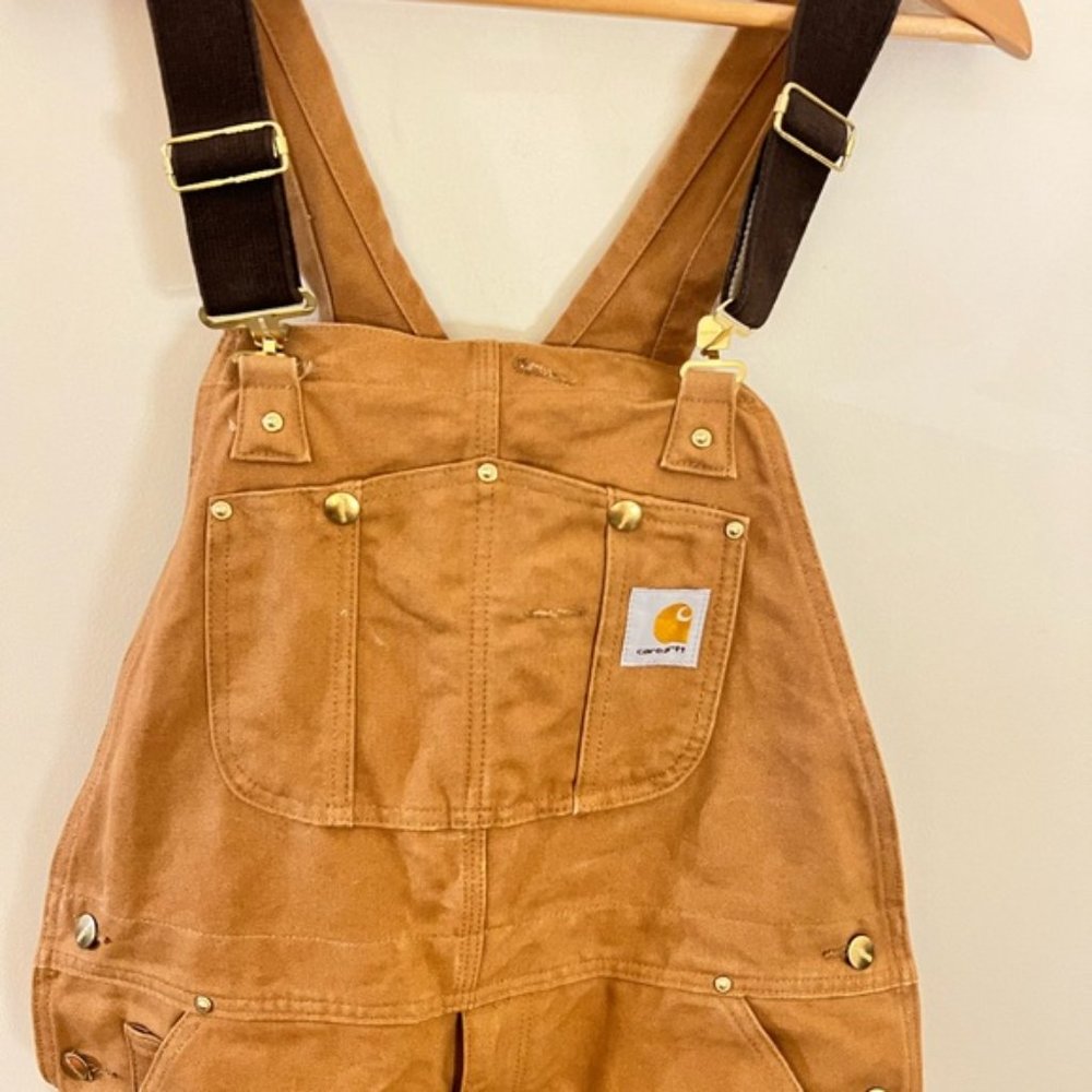 NWOT 36x32 Carhartt Bib Brown Mens Relaxed Fit Duck Bib Overall R01 BRN